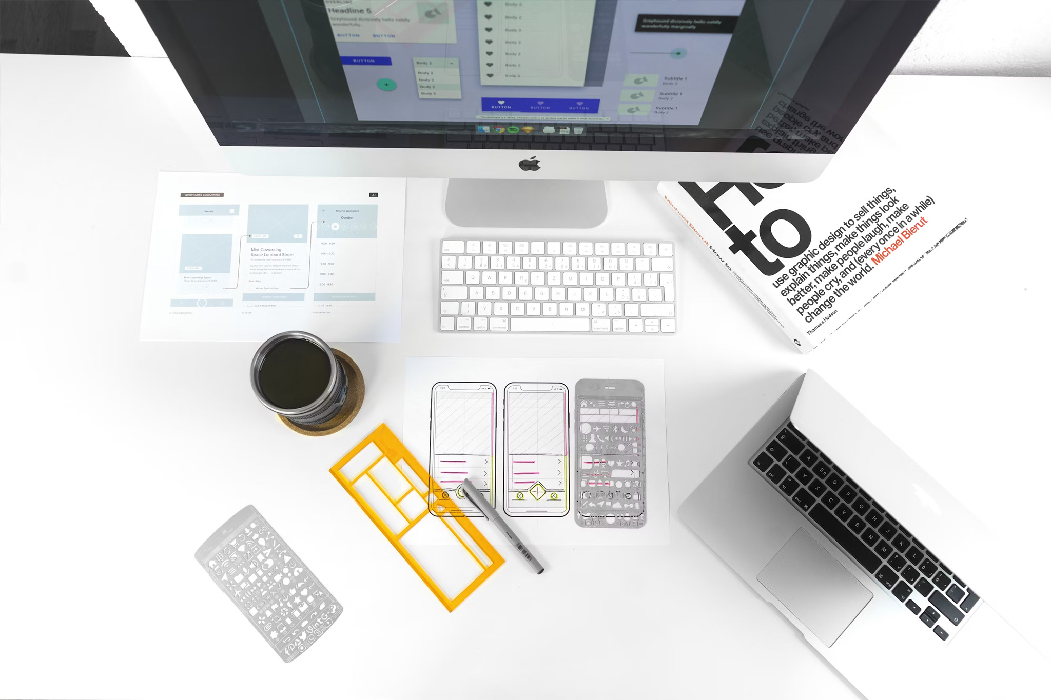 Team collaborating on user-centric digital design with wireframes and UX strategy tools